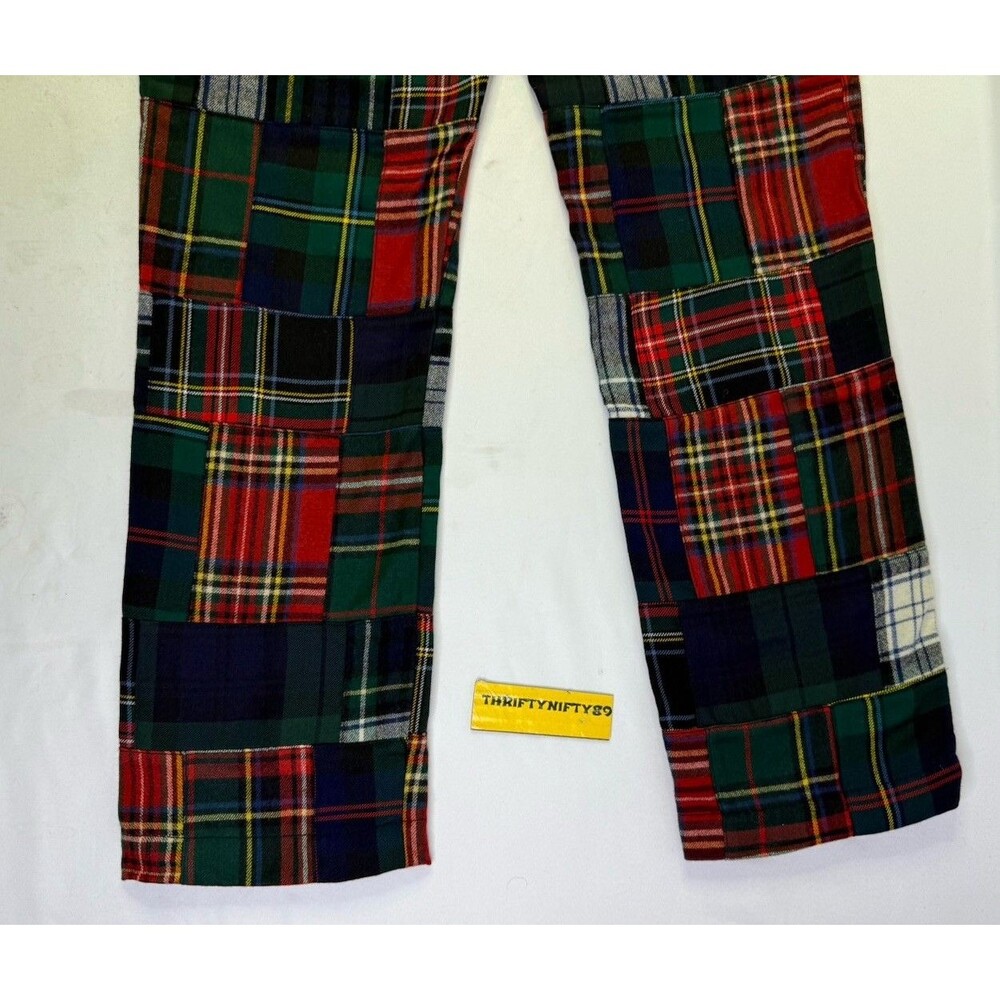 Ralph Lauren Polo Men Red Tartan Plaid Prepster Patchwork Riotous Pattern Pants - Picture 16 of 16